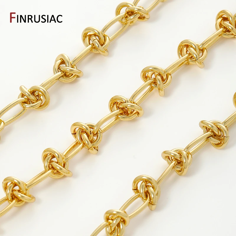 18K Gold Plated Brass Twisted Chain For Jewelry,5.6*12mm Thick Link Chain for DIY Jewelry Necklace Making Accessories Supplies