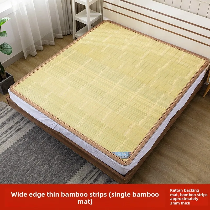 Origin Bamboo Mat Double Sided Large Board Straight Stripe Foldable Bamboo Mat Cooling Mat for Summer Use Sleeping Mat