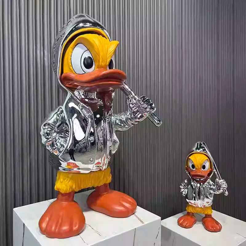 ديزني لعبة دونالد داك النحت شخصيات كرتونية نموذج غرفة المعيشة ديكور للطاولات الراتنج الحرفية الحيوان تمثال تمثال لعبة للطفل هدية