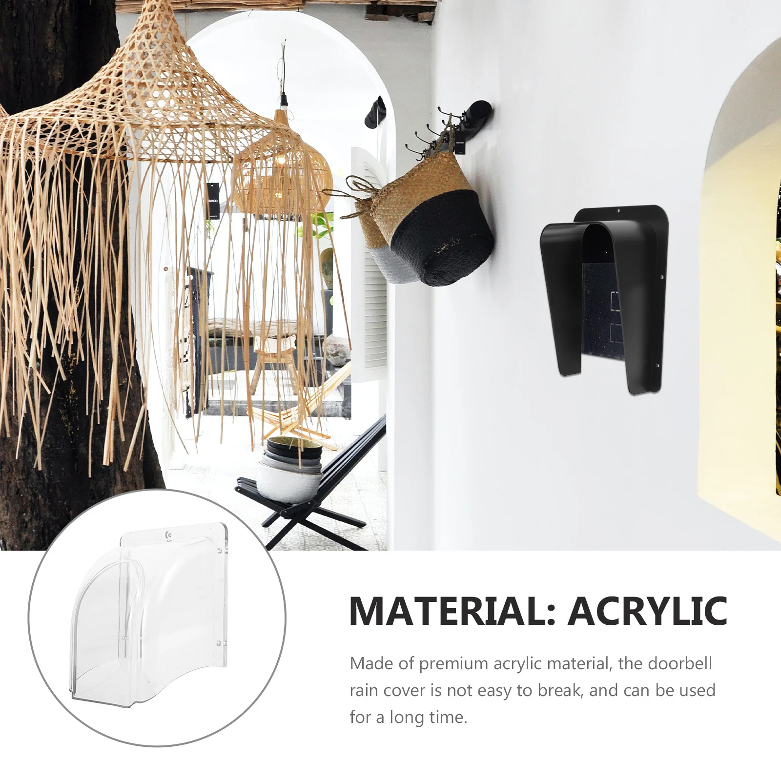 Doorbell Acrylic Rainproof Cover Waterproof Protector for Attendance Machine Outdoor Door Access Control Password Card