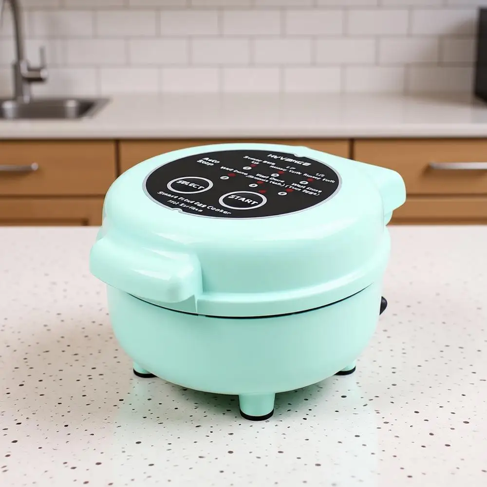 

Automatic Egg Cooker with 6 Features: Sunny Side Up, Over Easy, Fully Cooked & More. Auto Power Off, Alarm, Round Shape, Non Sti