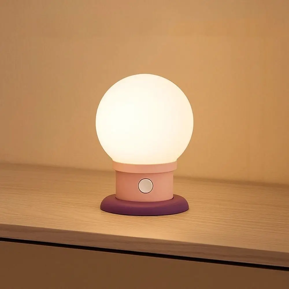 

Safe Dimmable Bulb Shape Night Light Timed Portable Bedside Lamp Nordic Style Romantic Creative Table Lamp Bedroom