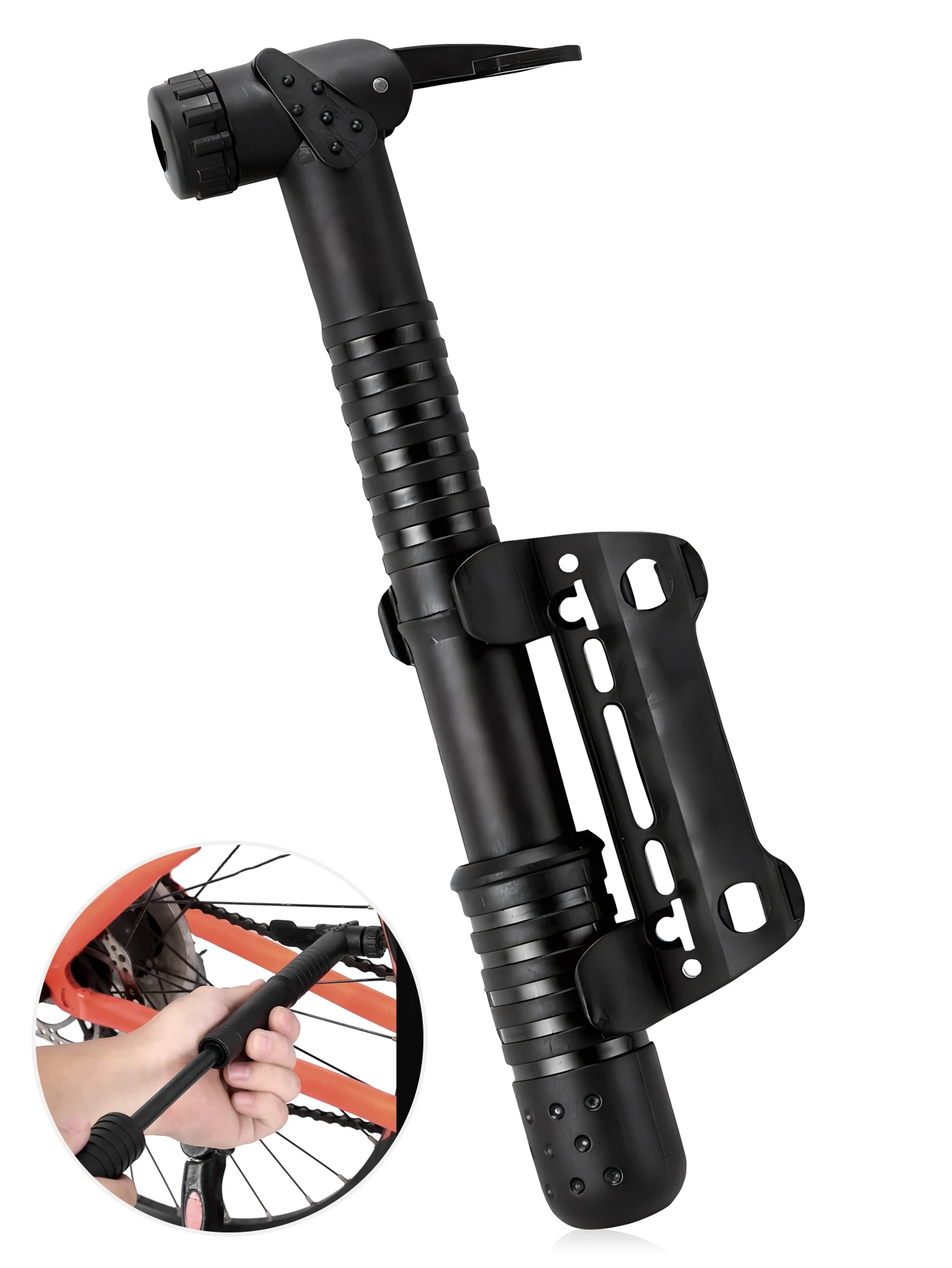 Bomba de ar manual para bicicleta mtb, balão, basquete, futebol, inflador de pneus, válvula schrader, bomba de chão, acessórios de ciclismo