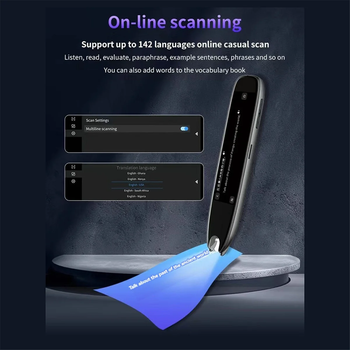 

B47C Multilingual Translation Pen, Text Scanner and Reader Device, Supports 142 Languages, for Instant Online Translations