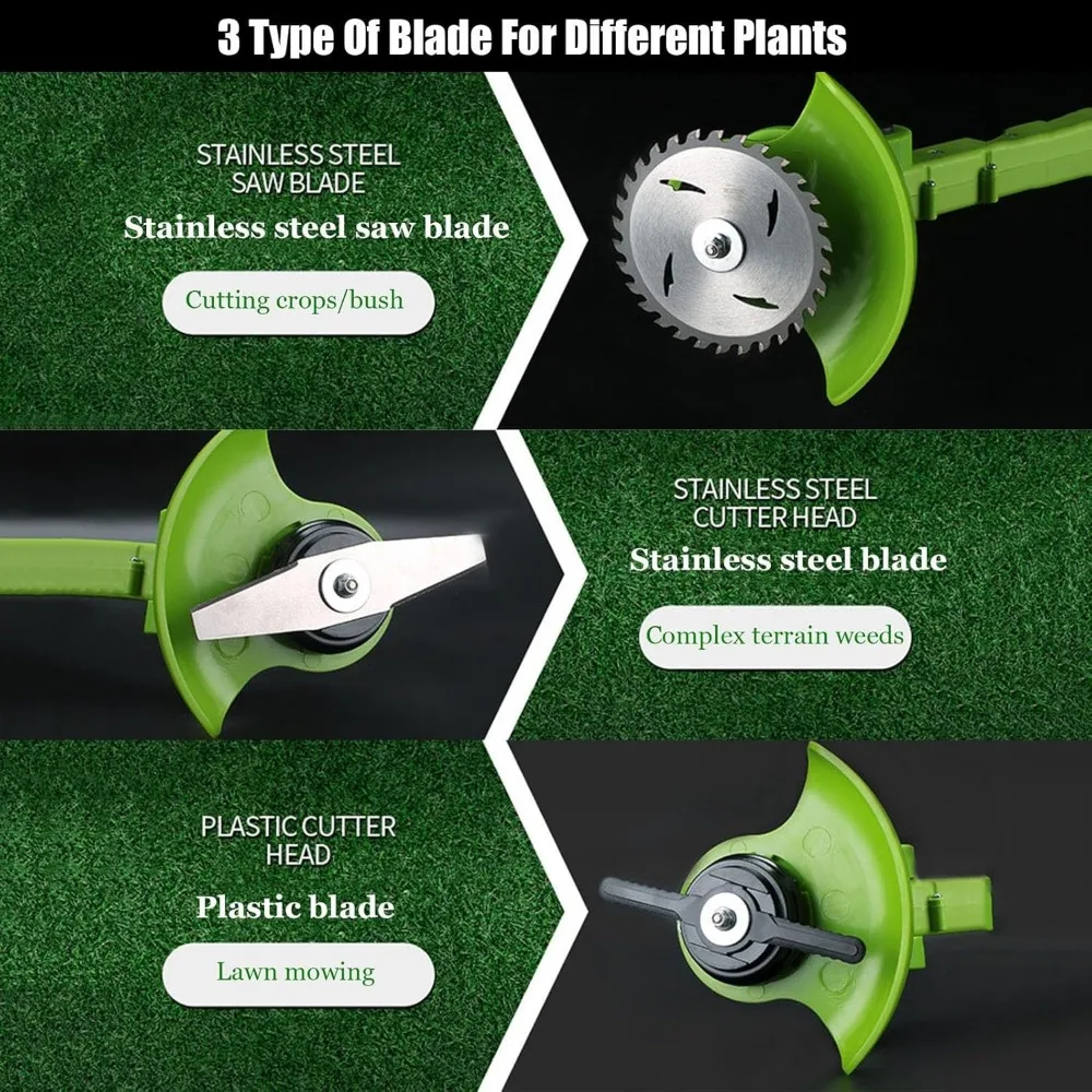 Draadloze telescopische elektrische grastrimmer met verstelbaar koord en extra wielen voor huishoudelijk gebruik in de tuin