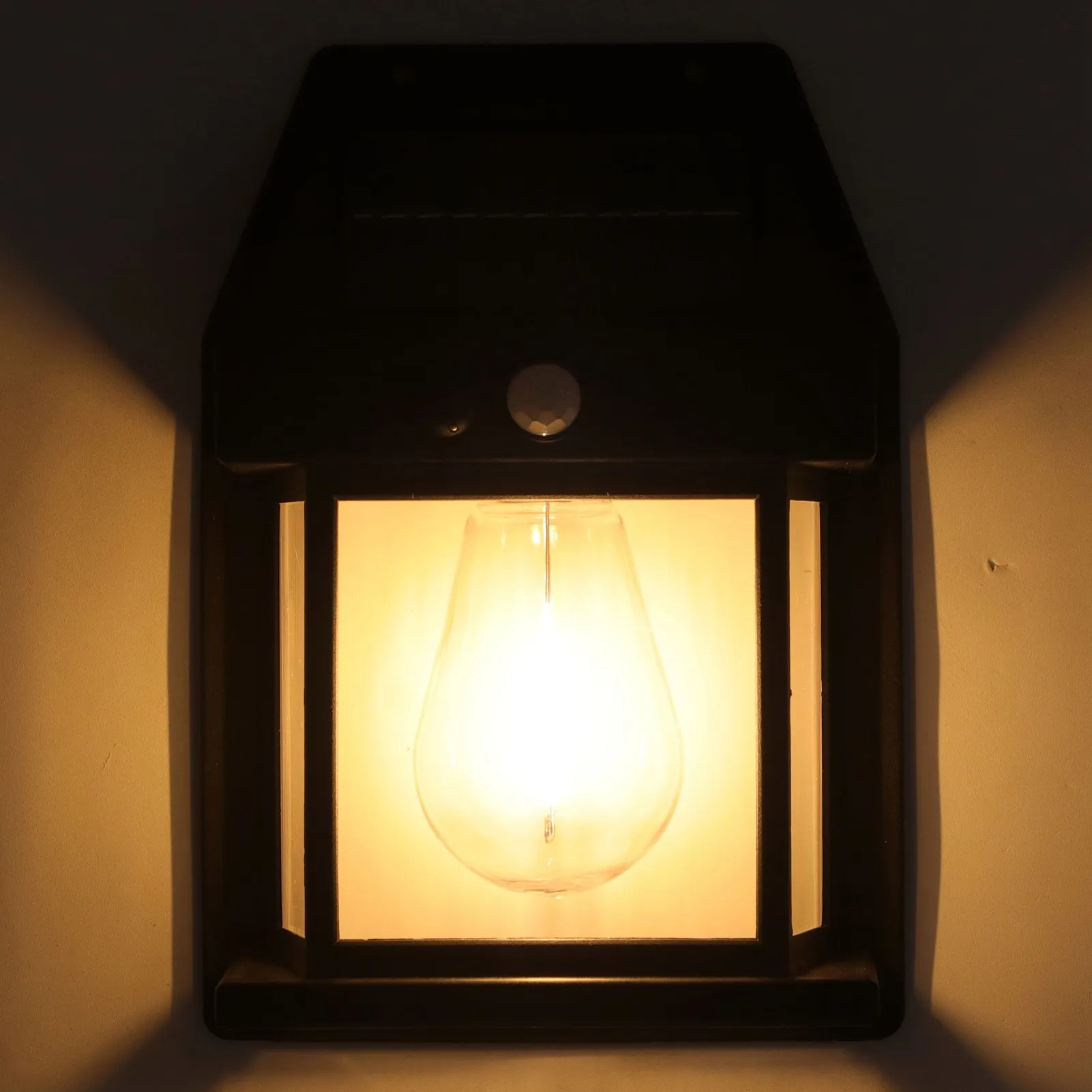 Applique murale solaire en tungstène, capteur extérieur, lampe d'interaction, luminaires extérieurs, montage mural, étanche IP65, noir