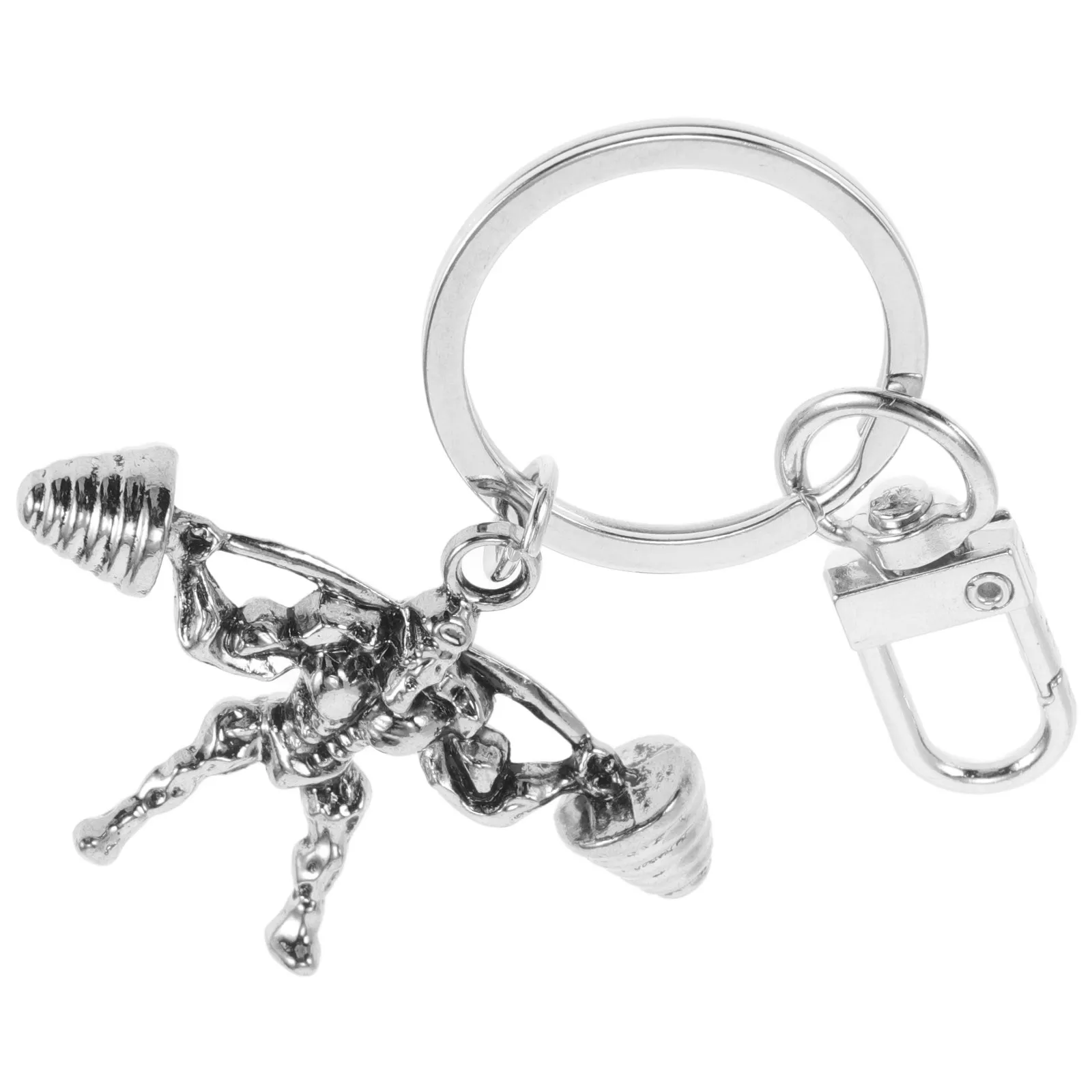 Metal Dumbbell Fitness Keychain Men Sports Bodybuilding Gym Key Ring Weightlifting Jewelry Motivational Charm Bag Hanging Decors