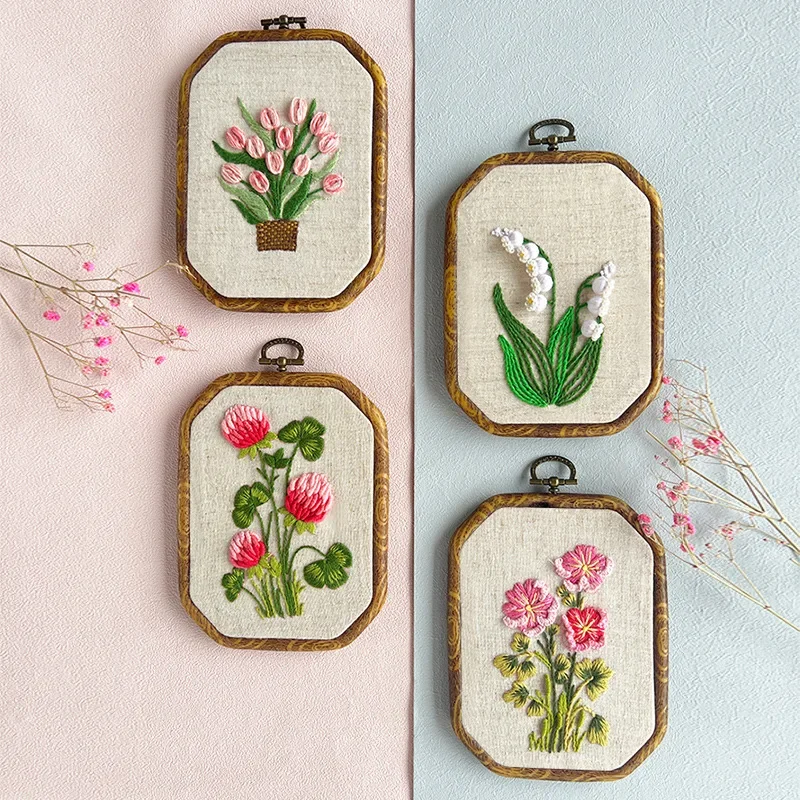 Hand-embroidered Flowers and Flowers Materials to Imitate Ancient Embroidery Hanging Painting Cloth, Decorative Painting