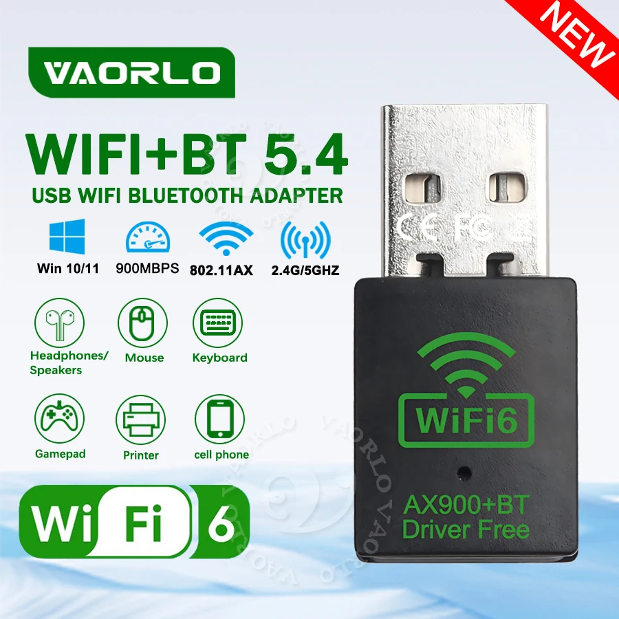 

2 в 1 обновленная версия 900 Мбит/с WIFI USB беспроводная сетевая карта (2,4 ГГц/5 ГГц/без драйверов) + адаптер Bluetooth 5.4 для ПК ноутбуков, поддерживает Bluetooth-гарнитуры, мышь и динамики Совместимо с Win 10/11
