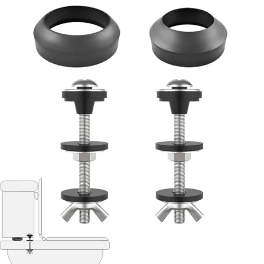 

2 Pcs Universal Toilet Tank to Bowl Gaskets Kit, Stainless Steel Toilet Tank Bolts and 2 Kind Gasket, Fits 2-Inch and 3-Inch Se
