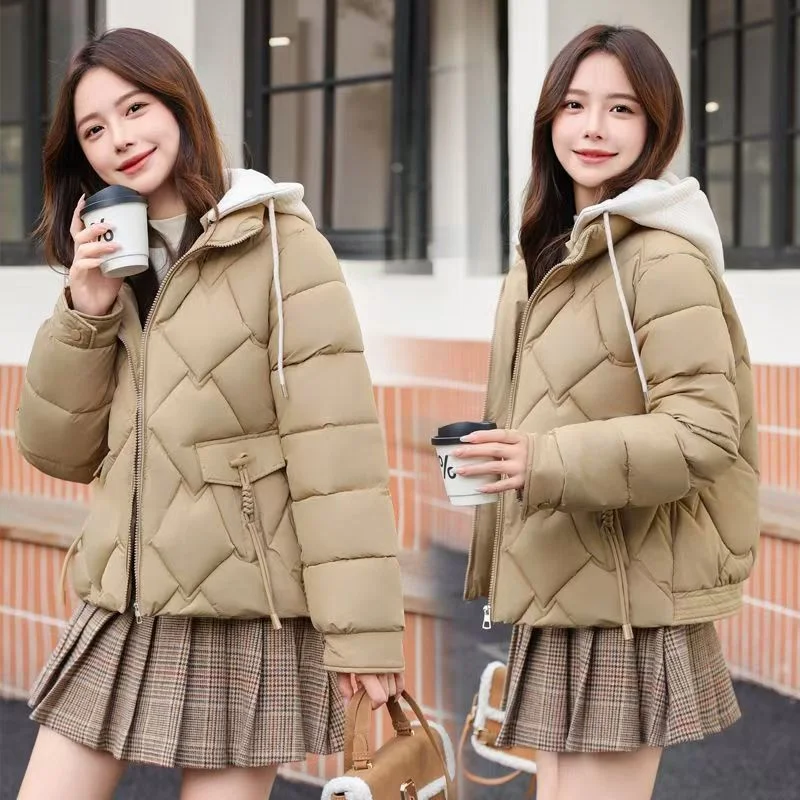 Dopamine Short Women In Cotton-padded Coat 2024 Autumn Winter Casual Loose Small Fresh Girls Joker Student Cotton-padded Clothes