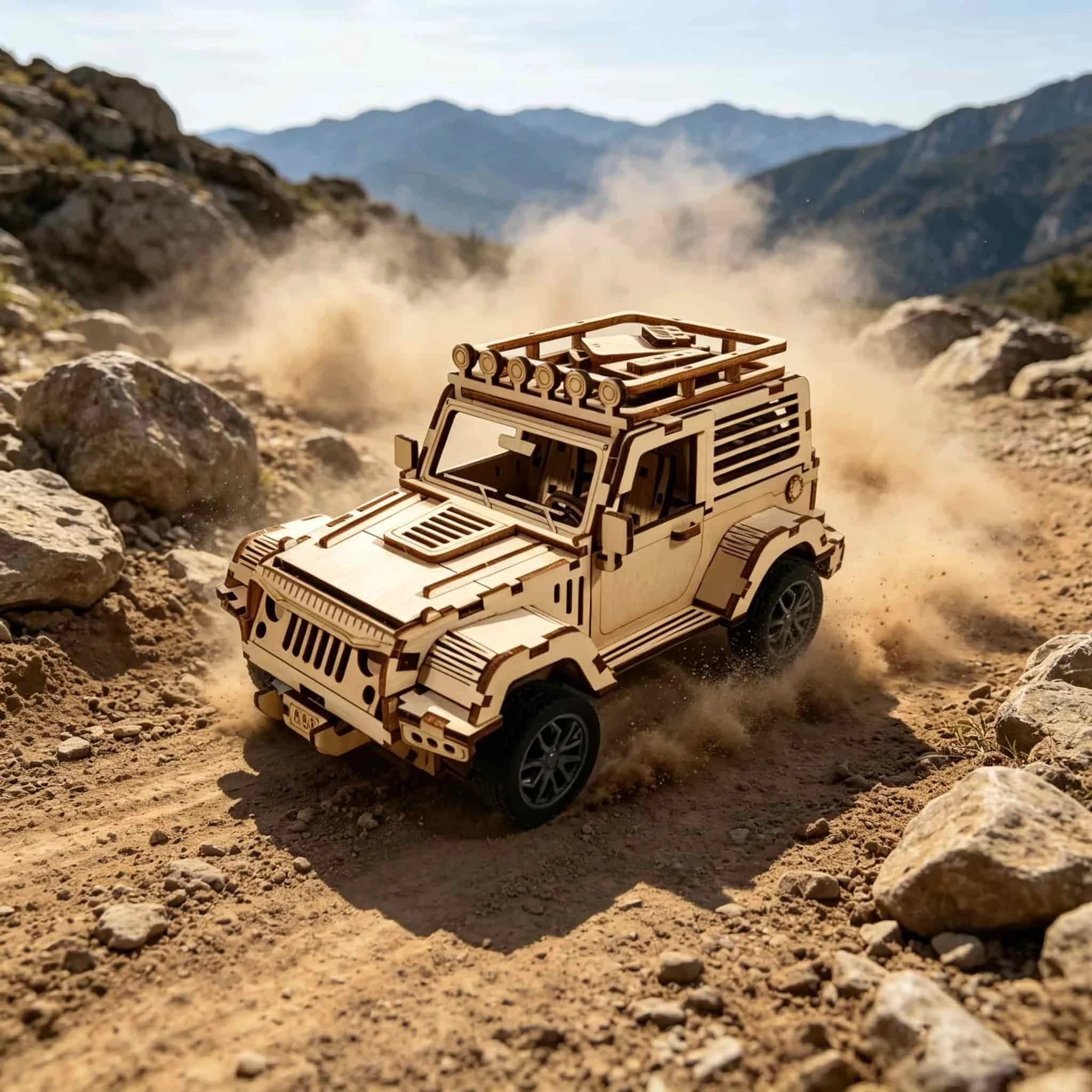 1 Wooden DIY Off-Road Vehicle, a Creative 3D Puzzle, Ideal as a Festive Gift or Home Decoration.