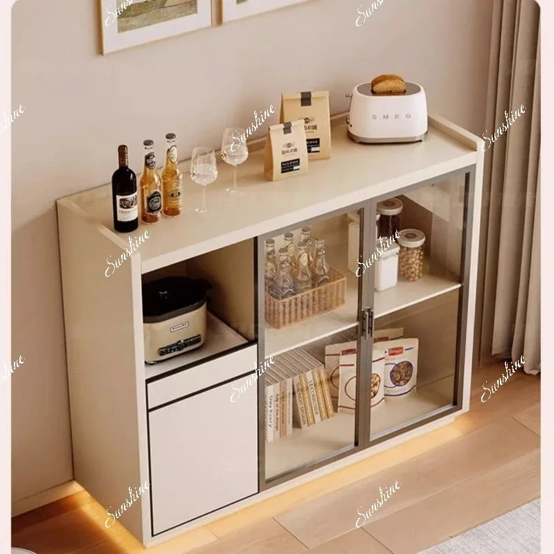 

Modern simple rock slab dining side cabinet, living room against the wall integrated storage cabinet