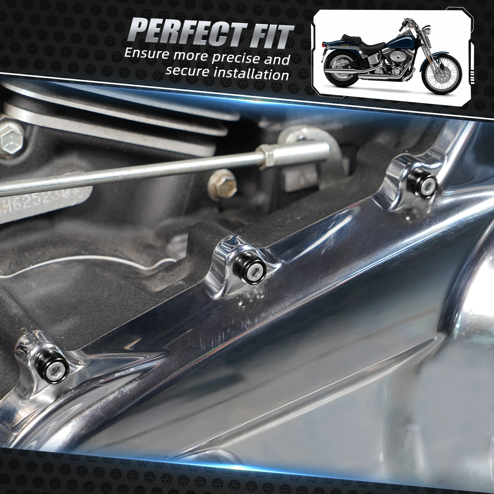 For 2007-2017 Harley Dyna Street Bob FXDB Fat Boy Primary Cover Bolt Decorative Rings for Low Rider 2014-17 Softail Slim 2012-17 image 5