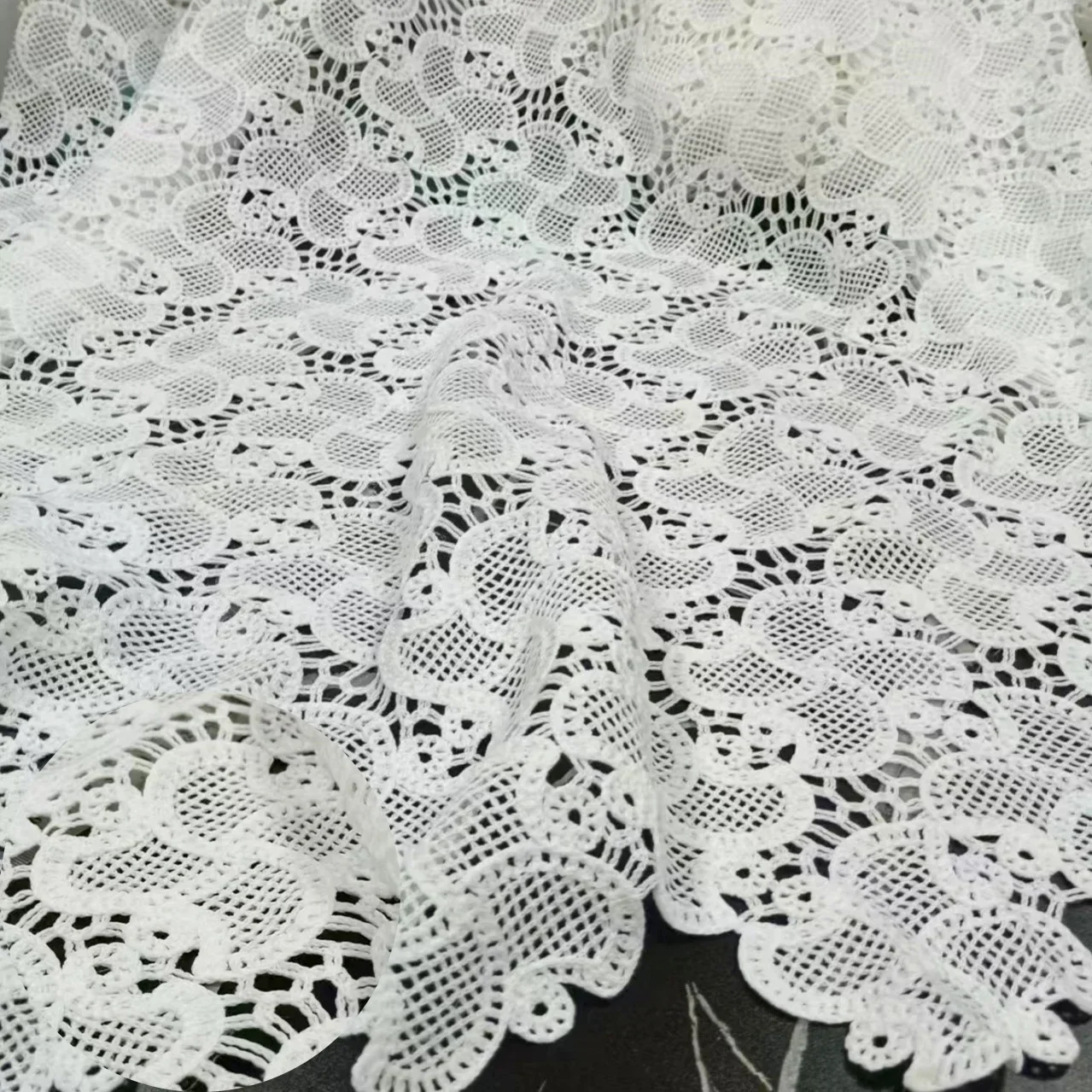 Polyester Three-dimensional Hollow Fabric Propeller Water-soluble White Embroidery Handmade DIY Clothing Fabric