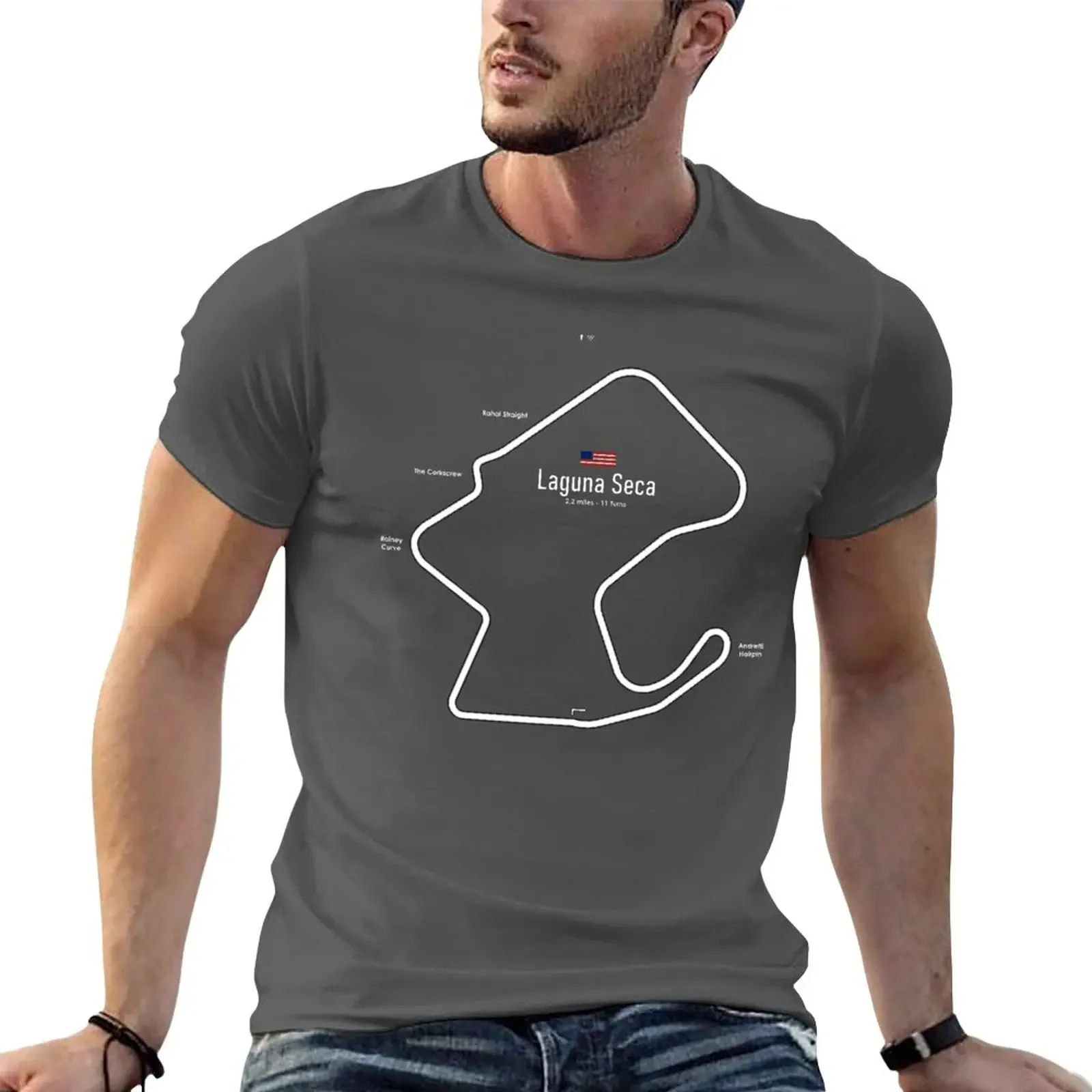

New Laguna Seca T-Shirt vintage clothes Short sleeve tee Short sleeve Anime t-shirt mens tall t shirts