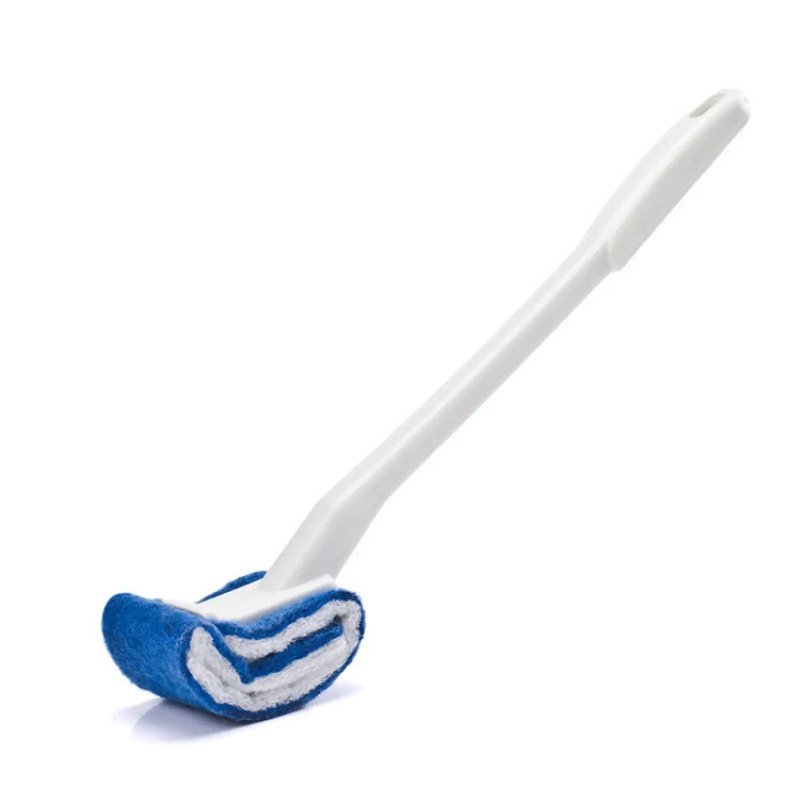 Non Scratch Toilet Bowl Brush with Ergonomic Long Handle Easy Hang Design White Nylon Bristle for Bathroom Deep Clean