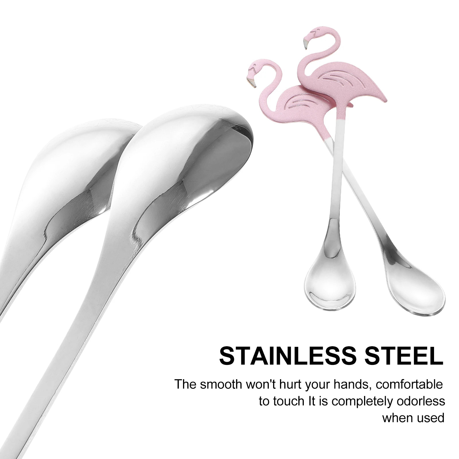 

2Pcs Flamingo Coffee Spoon Lightweight Portable Creative Stirring Spoon for Coffee Cake Dessert Tableware Stirring Spoons