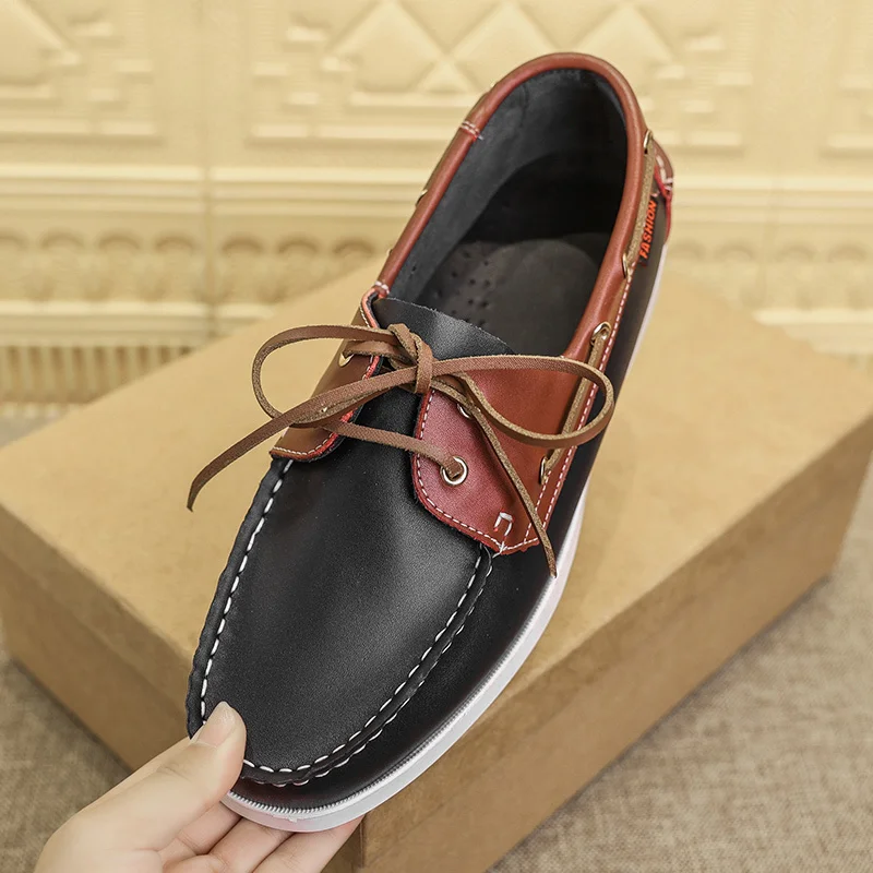 Mens Genuine Leather Men Casual Shoes Luxury Brand leather Loafers Moccasins High Quality Driving Shoe Comfortable big size38-47