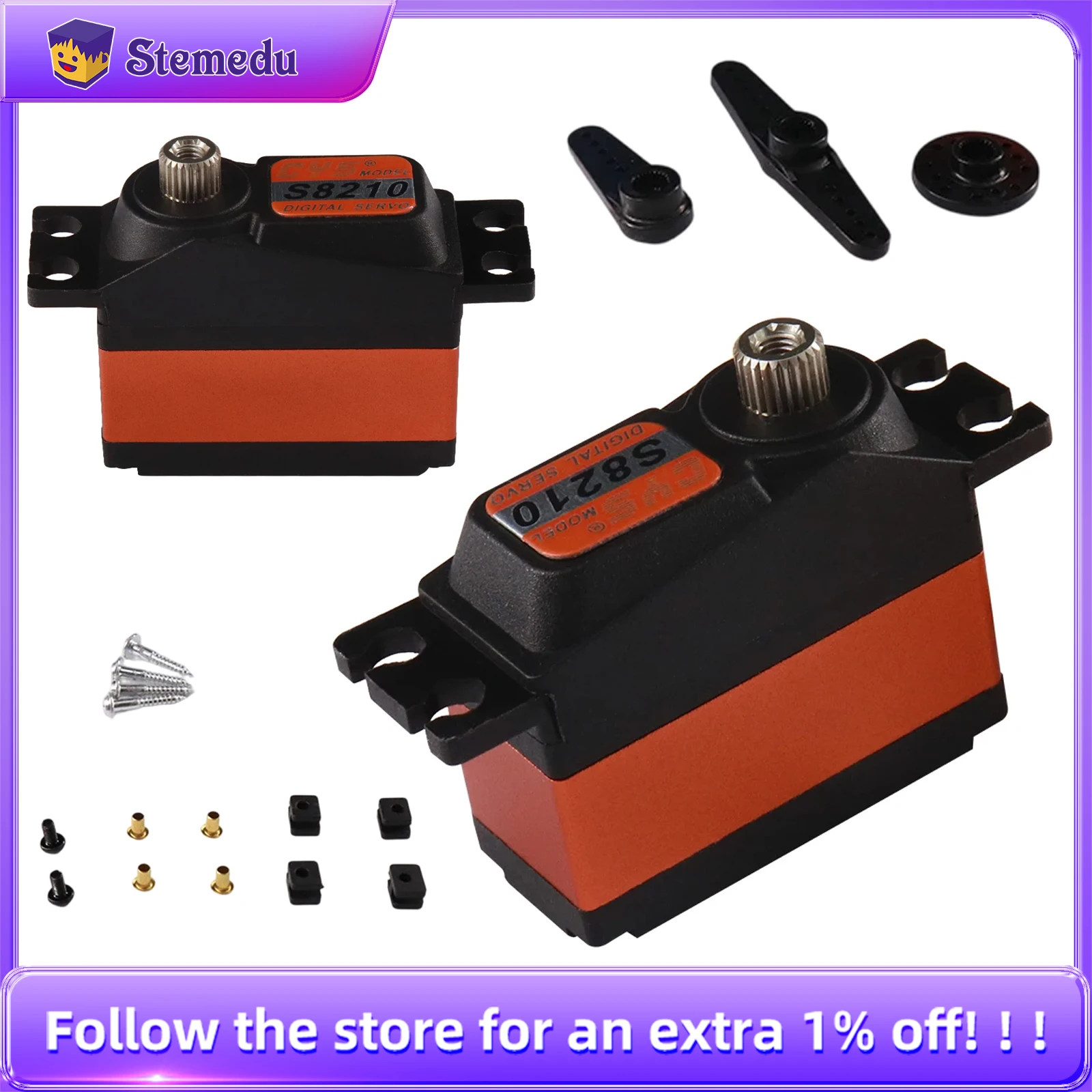 

CYS-S8210 2,5 кг цифровой цельнометаллический механизм 0,08 с 30 г сверхвысокоскоростной серводвигатель без сердечника RC для вертолета 500