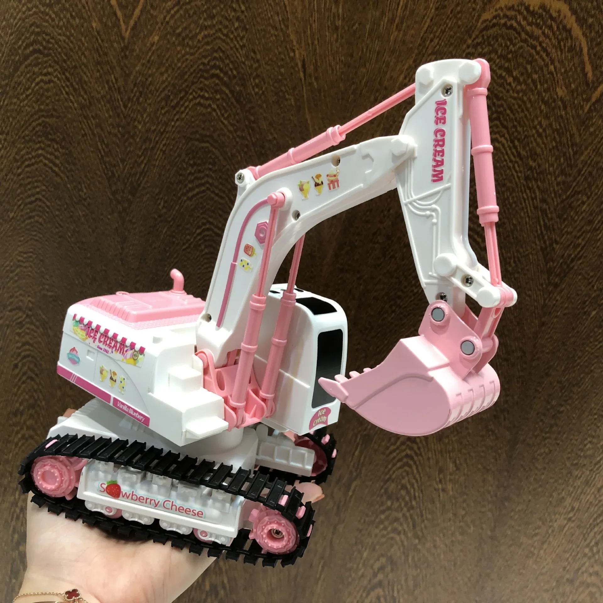 Children's remote control excavator toy pink girl cute charging excavator simulation construction vehicle excavator RC car