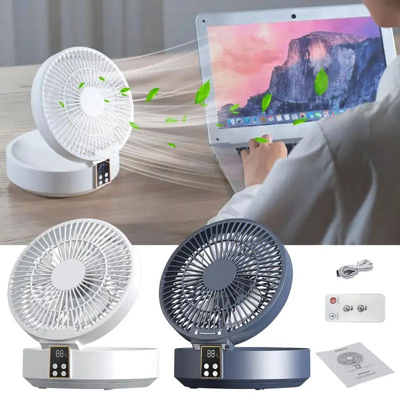 Rechargeable Battery Operated Desk Fan Compact Table Fan For Efficient Cooling Remote Control Efficient Air Circulator For Home