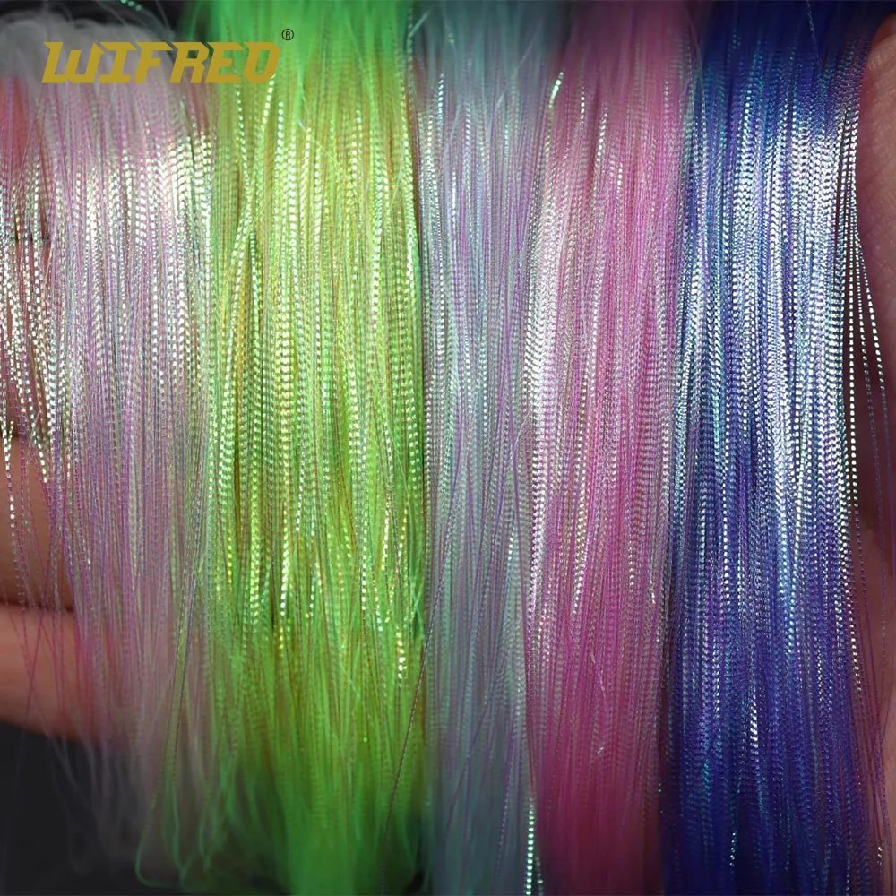 

1Pack 0.2mm Gliss Glow Flash Strands Saltwater Flashbou Bucktail Spinnerbait Fishing Lure Bass TroutFly Wing Tail Tying Material