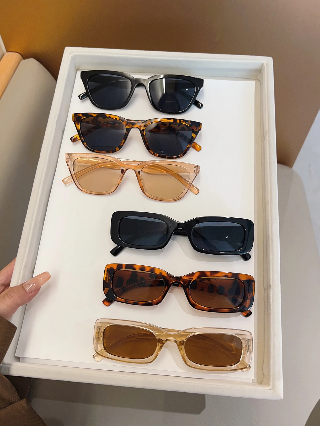 Conjunto de óculos mistos de olho de gato da moda de 6 peças, óculos da moda para homens e mulheres, ideais para presentear