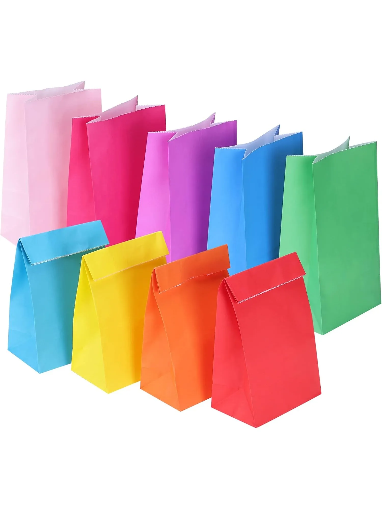 10 sacos de papel para lembrancinhas de festa, sacos pequenos de presente de 9 cores, sacos de