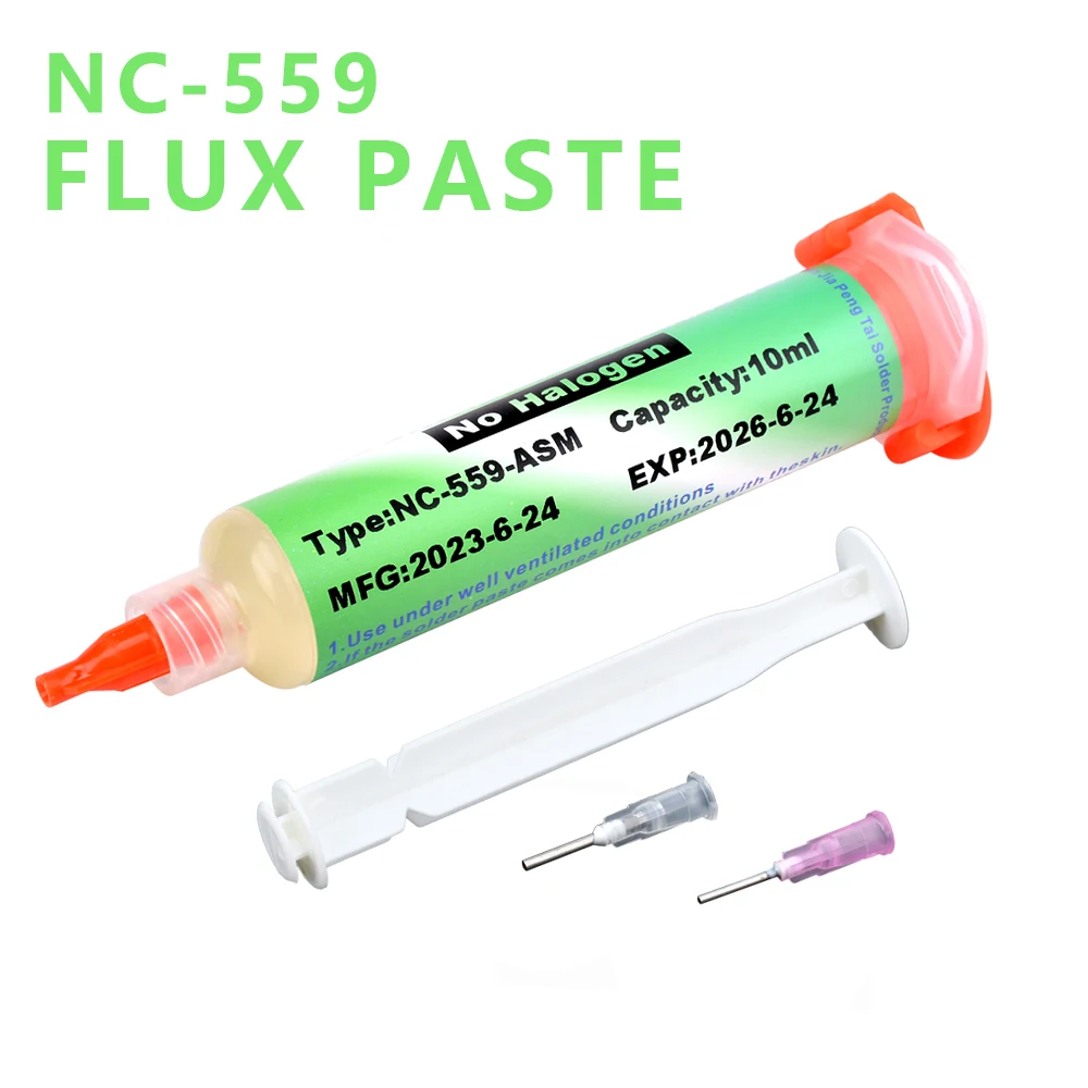 Flux Bga Balls,Liquid Solder for Soldering Syringe Solder Paste 10ml Flux for Soldering No Cleaning Welding Tools  Nc-559-ASM