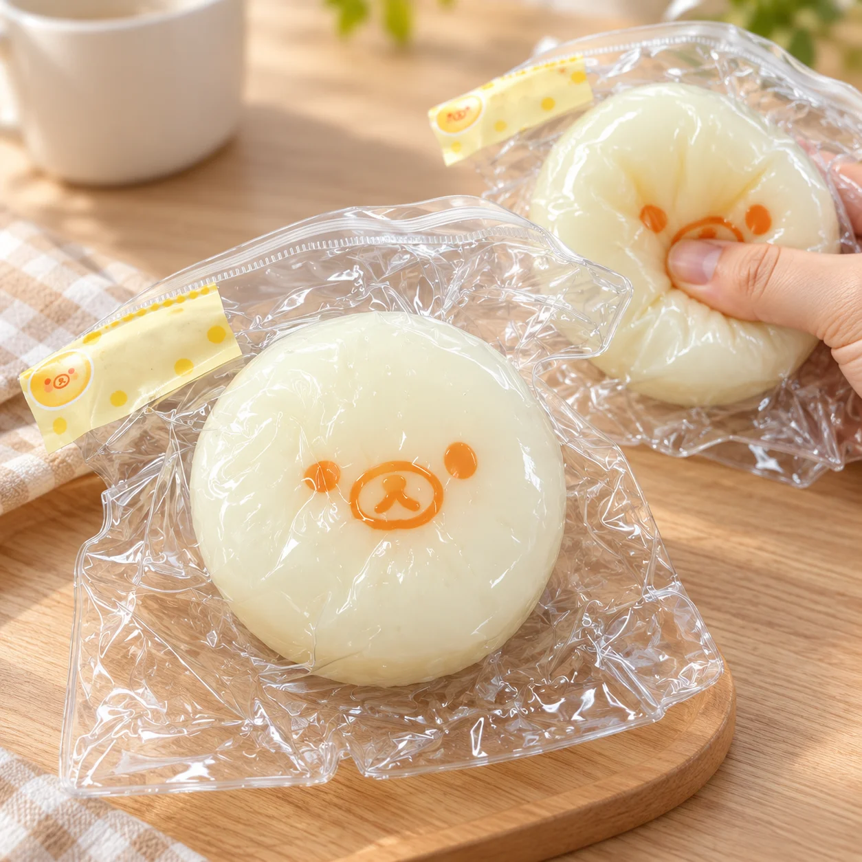 Bear Bun Squishy Fidget Toy, Large Simulation Bread Squeeze Toy, Cute Cartoon Stress Relief Toy for Desktop Decoration & Gift
