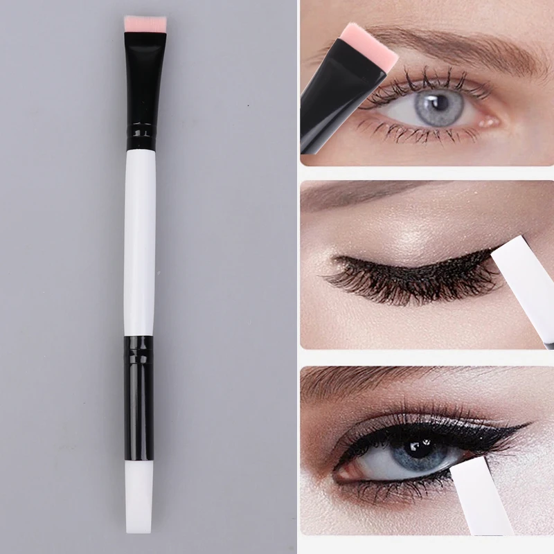 【Pincel de ángulo plano para cejas, delineador de ojos, pincel de silicona para sombra de ojos, pincel para lifting de pestañas, herramienta para permanente de pestañas, belleza femenina】