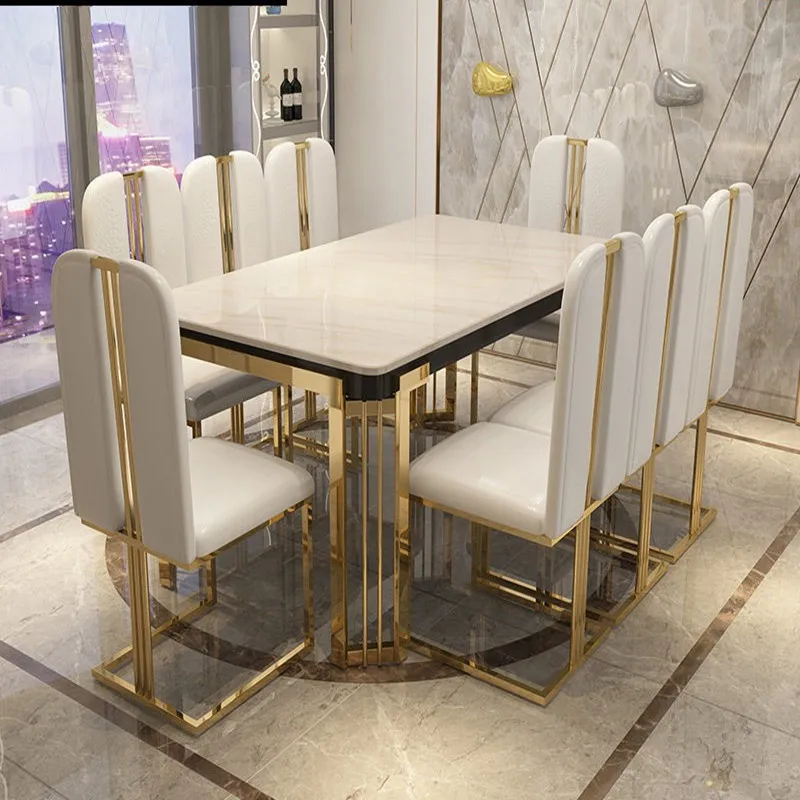 Small apartment rectangular Dali high-end vil******ing table and chair com***ation