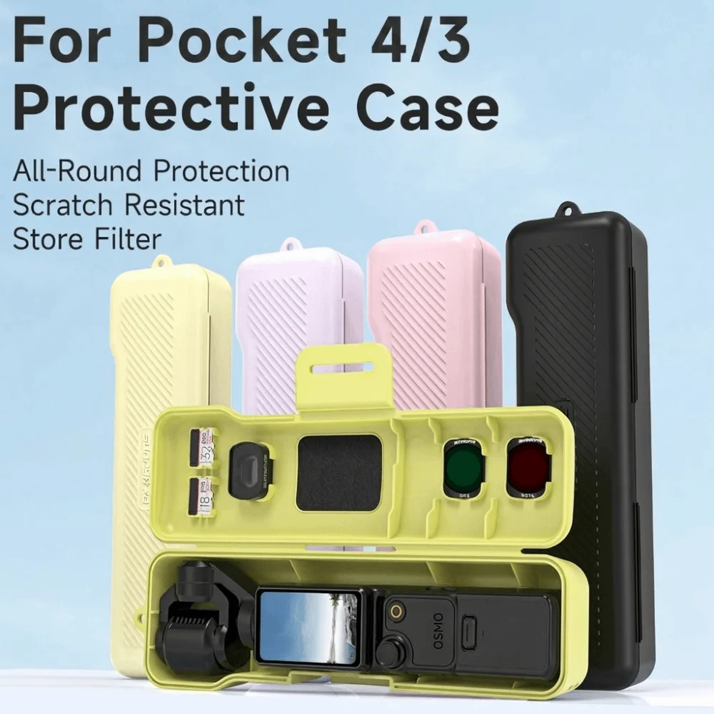 Dustproof Protective Shell Anti-Scratch with Hand Rope Organizer Case Shockproof Lightweight Storage Box for DJI Osmo Pocket 4 3