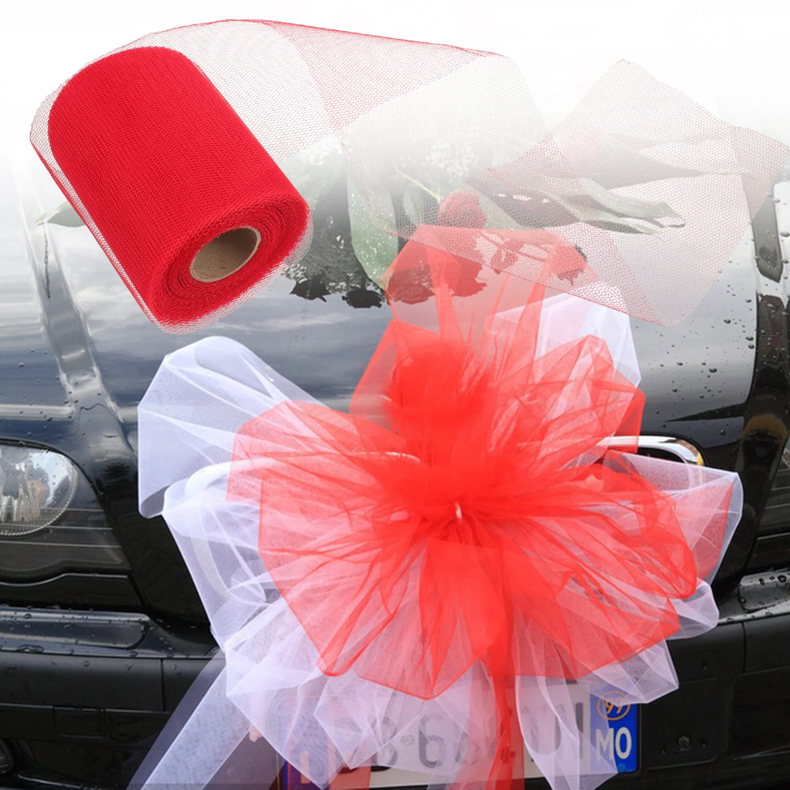 

1 Roll Wedding Mesh Gauze Red Breathable Fine Mesh Gauze Decor Wedding Car Party Netting Layout Prop Party Netting Decor