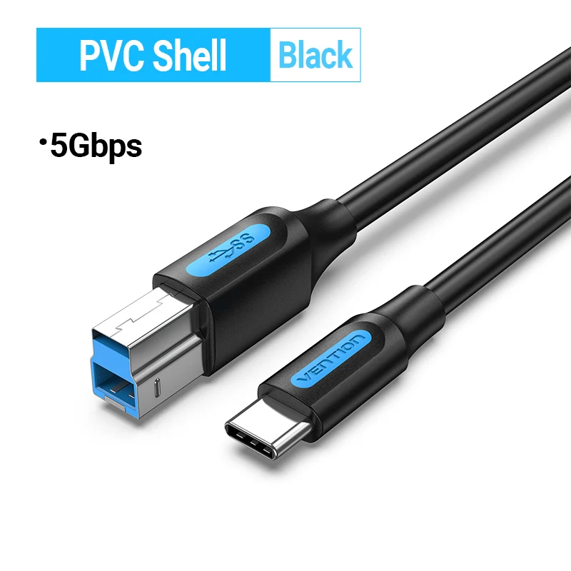 Vention USB-C naar USB printerkabel voor MacBook Pro scanner, faxapparaat, HP, Canon, Dell, Samsung printer type C 2.0 printkabel