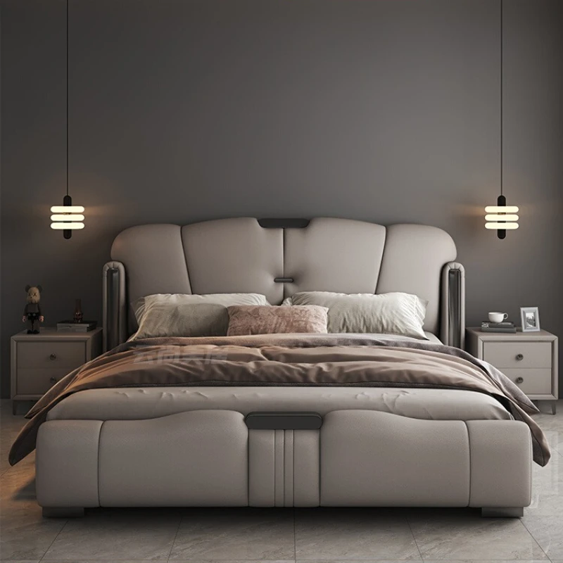 

Minimalist Luxury Bed Modern Double Sleeping Grey Bed Bedroom Wedding Chambre A Coucher Ensemble Complete Home Furniture