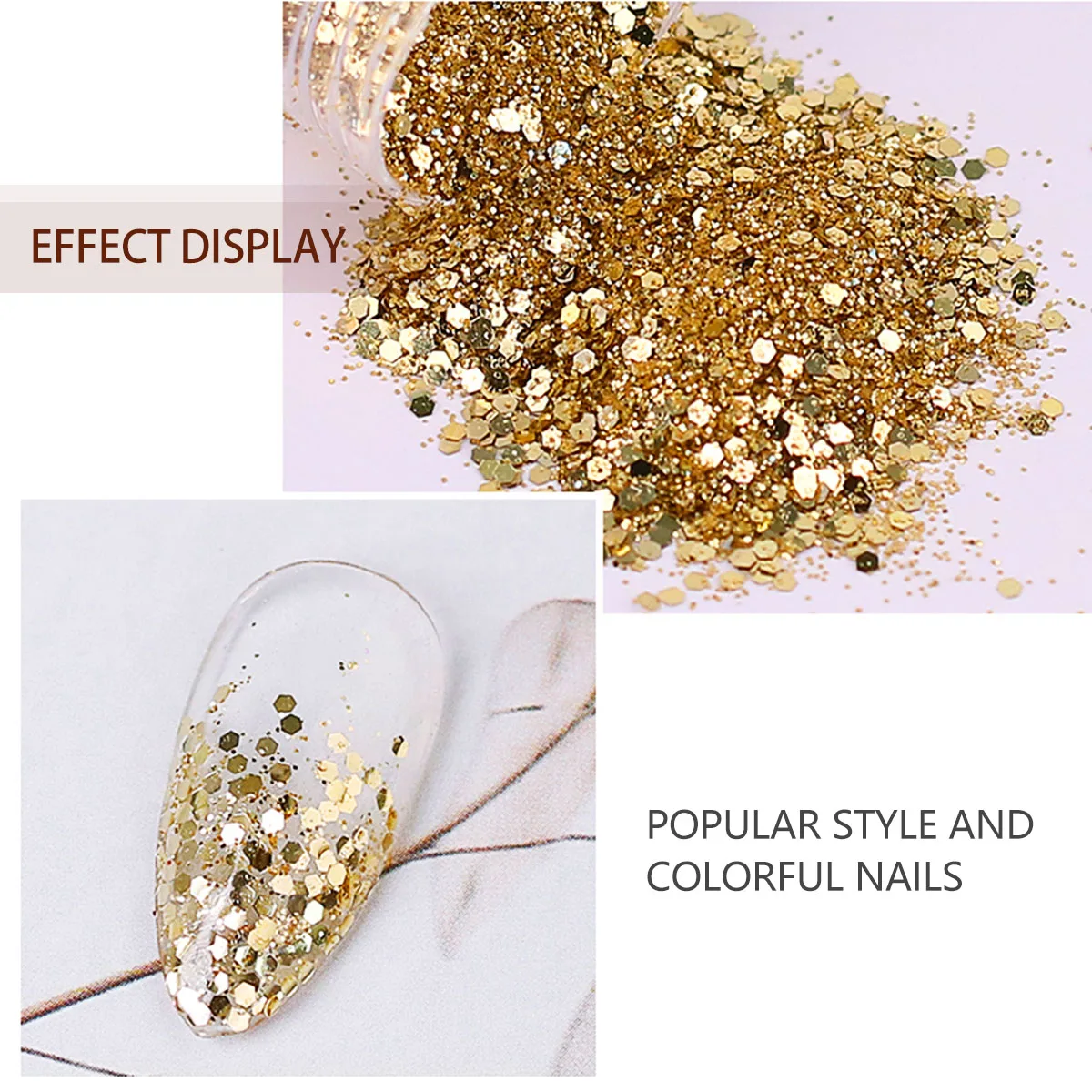 

12 Boxes Nail Sequins Chic Durable Lightweight DIY Nail Art Decoration Manicure Supplies Professional Home Salon