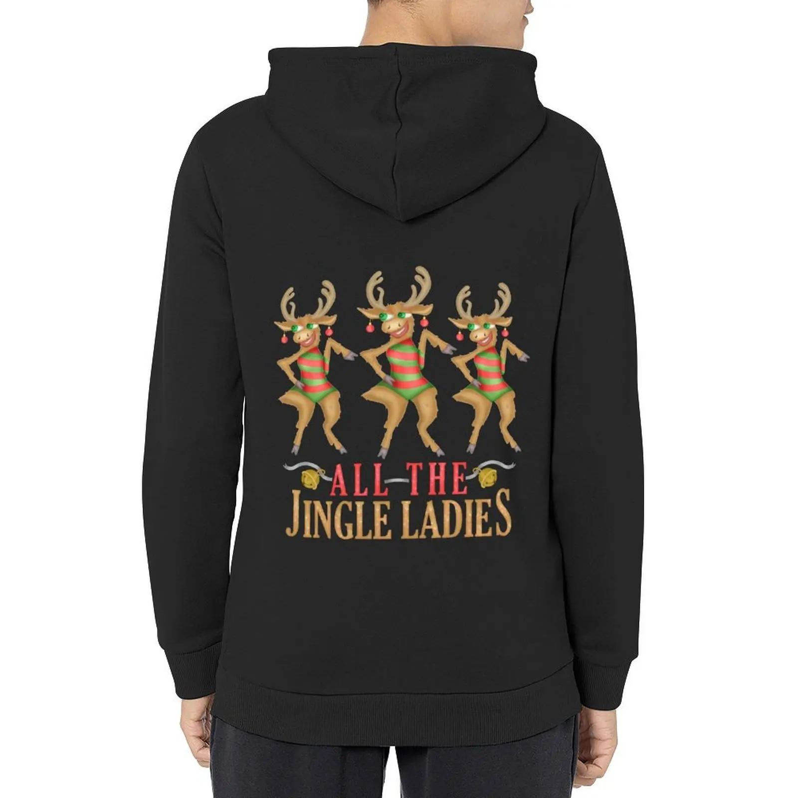 

Funny Christmas Reindeer All the Jingle Ladies Hoodie men's autumn clothes japanese style autumn men clothes hoodie man
