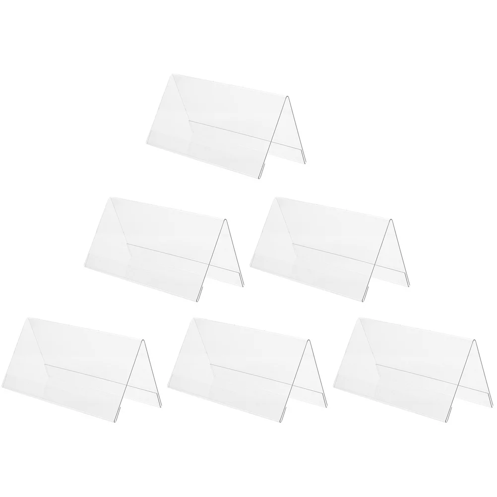 6Pcs Conference Acrylic Sign Holders Clear Desktop Name Plates Seating Cards Multi-Function Display Stands Desk Name Plate