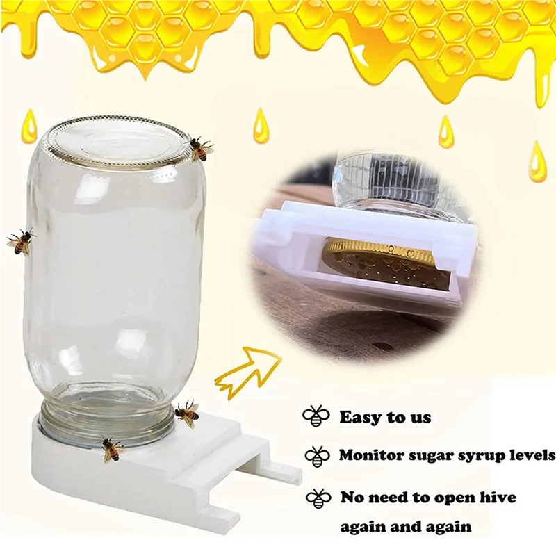 Confezione da 4 mangiatoie in plastica per api da miele, porta alveare, mangiatoia per acqua per forniture per apicoltura