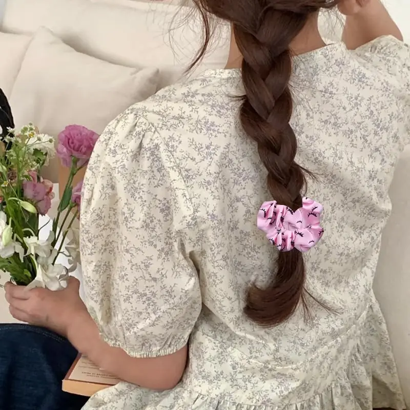 5 Stück/20 Stück Haargummis mit Wimpernmuster, elastisches Haarband, Haargummi, Pferdeschwanzhalter für Damen, Accessoires, Stoff-Kopfbedeckung – Detail 4