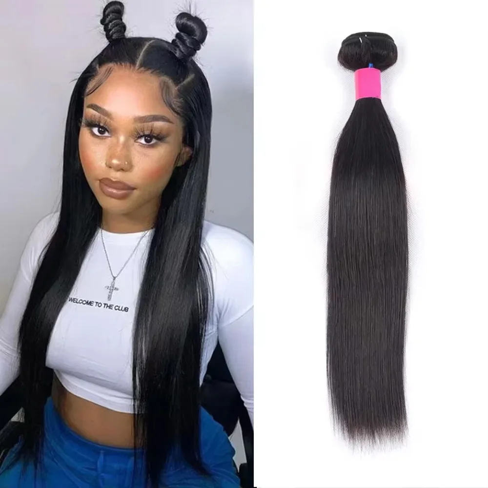 1/3/4 PCS Bundles Remy Human Hair 10-40 Inches Straight  Natural Black Bundles Brazilian Human Hair Extensions Weave Hair