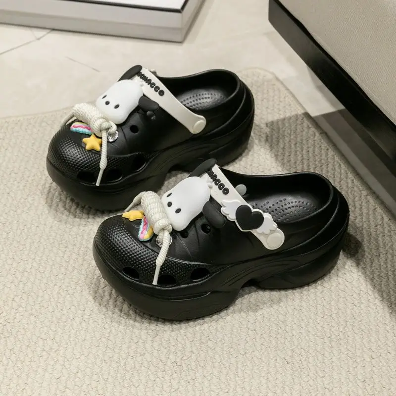 

Pochacco Hello Kitty Anime Girls Slippers Melody Fashion Women Soft Flat Sandals Home Outerwear Beach Shoes Gifts Toy Sanrio New
