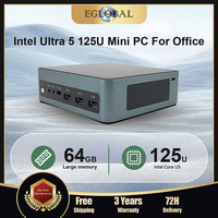 Eglobal Intel Mini PC Gamer Ultra5 125U Ultra7 155U 12Cores 2*DDR5 2*RJ45 Lan NVMe 5USB Win11 Desktop Mini Gaming Computer Wifi