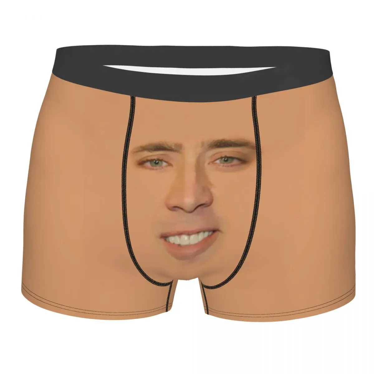 Sexy Male Sexy Nicolas Cage Full Face Underwear Funny Meme Boxer Briefs Men Breathable Shorts Panties Underpants