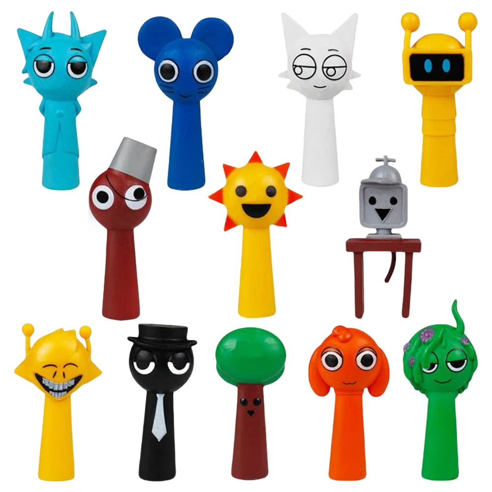 12Pcs Sprunki Horror Game Action Figures Model Cartoon Carft For child Birthday Christmas Gift Stuffed Figurines Desk Decor