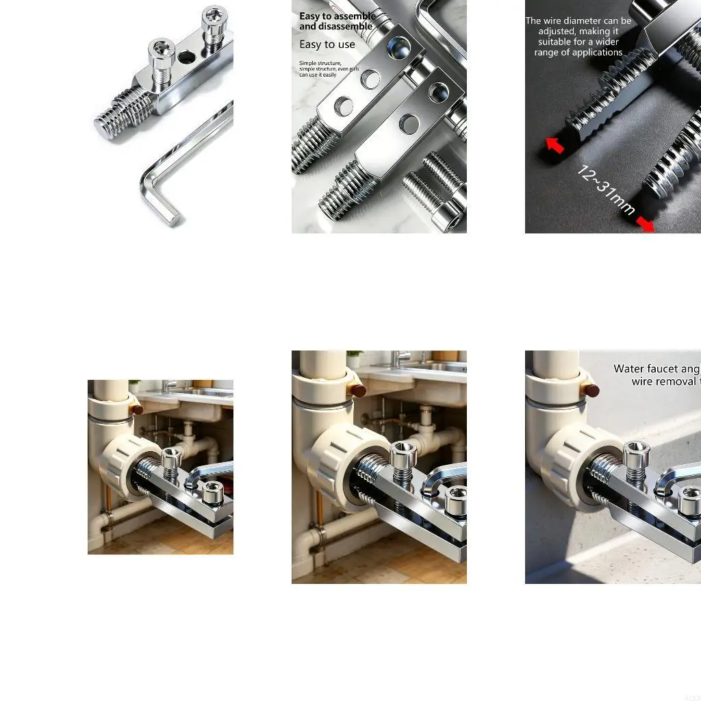 62KD Broken Wire Extractor Threading Tool Tap Screw Removing Water Tap Adapter Repair for 1/2Inch 3/4Inch 1Inch Pipe