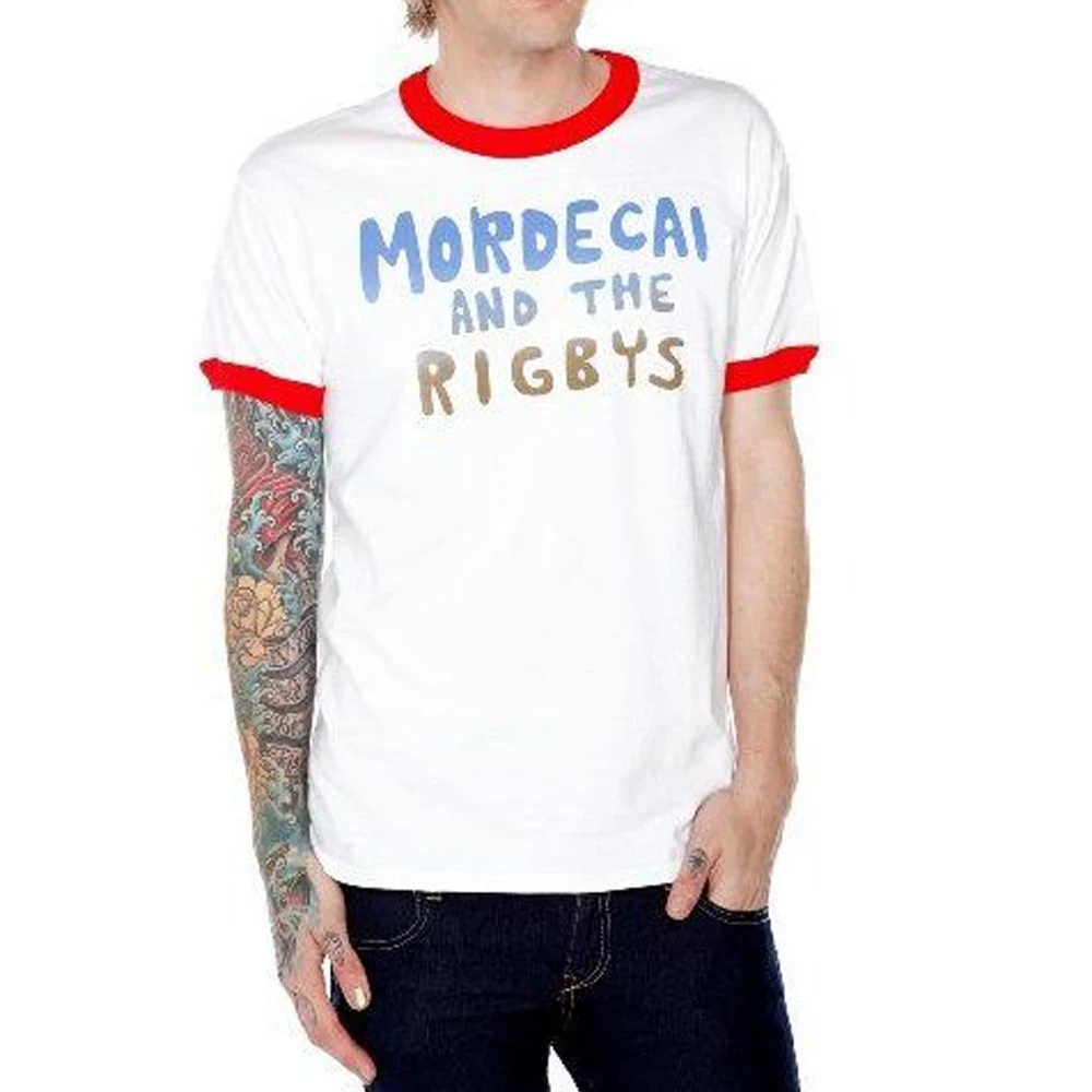 تي شيرت Mordecai and the Rigbys Ringer للجنسين بأكمام قصيرة تي شيرت تنكري للنساء والرجال ملابس الشارع الشهير #2