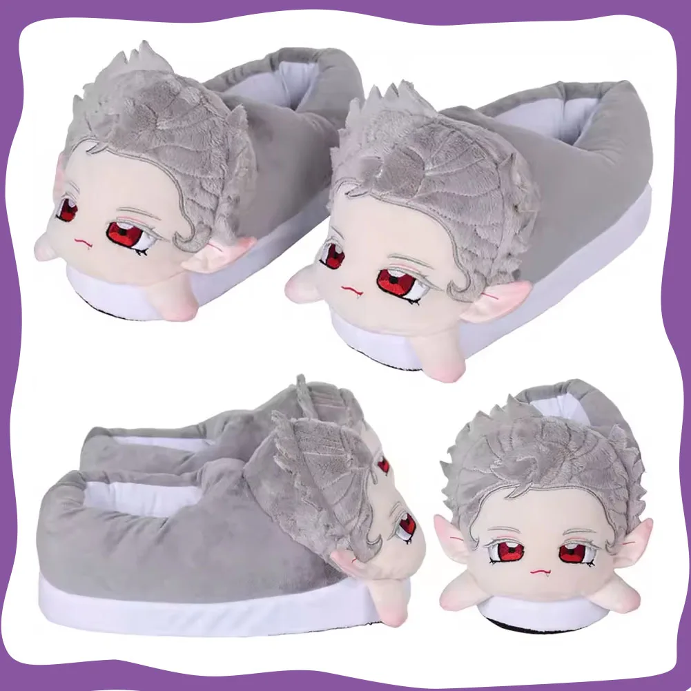 Cute Winter Plush Slippers BG3 Astarion Cosplay Role Play Home Shoes Balder Cos Gate Fancy Dress Up Party Costume Accessories